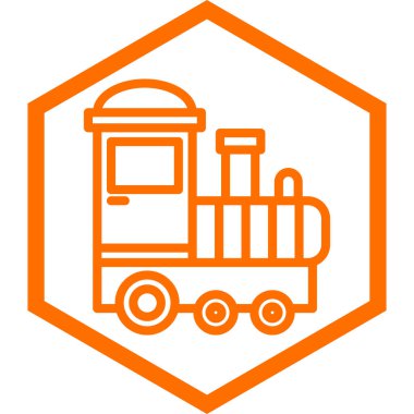 Bir turuncu tren ikonunun çizimi