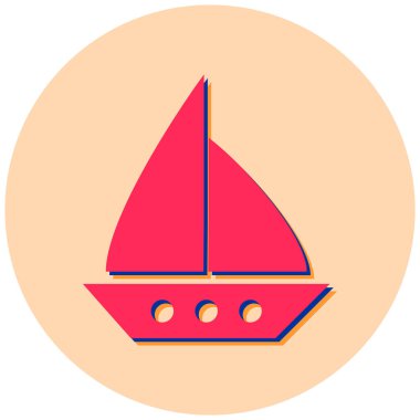 Yelkenli. Web simgesi basit illüstrasyon