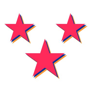 Yıldız simgesi. Beyaz arkaplanda izole edilmiş yıldız vektör simgelerinin düz çizimi