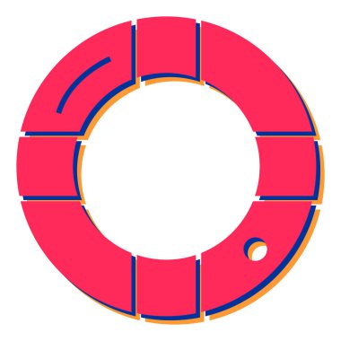 Beyaz arka planda gölgesi ve dairesi olan yaşam şamandırası