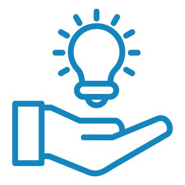 El ele tutuşan ampul. vektör illüstrasyonu