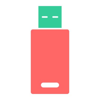 usb flash disk simge vektörü. Basit resimleme