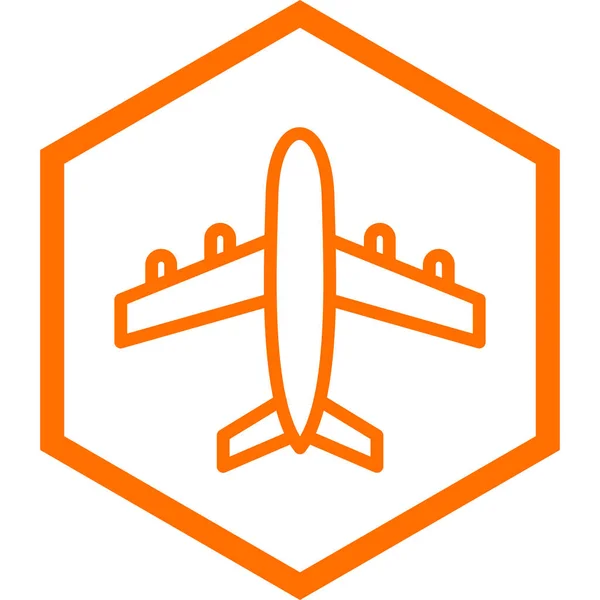 Icono Avión Estilo Moda Fondo Aislado — Vector de stock