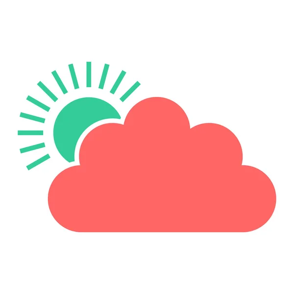 Wolk Weer Pictogram Vector Illustratie — Stockvector