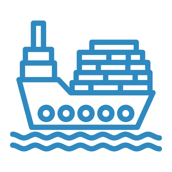 Vrachtschip Web Icoon Eenvoudige Illustratie — Stockvector