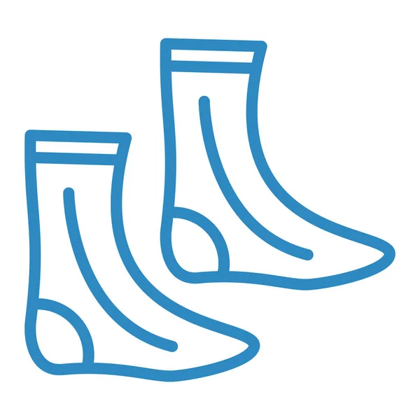 Vektorová Ilustrace Ikony Jednotlivých Izolovaných Ponožek — Stockový vektor