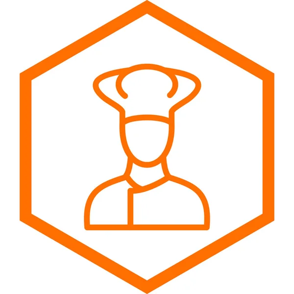 Chef Icona Vettoriale Illustrazione — Vettoriale Stock
