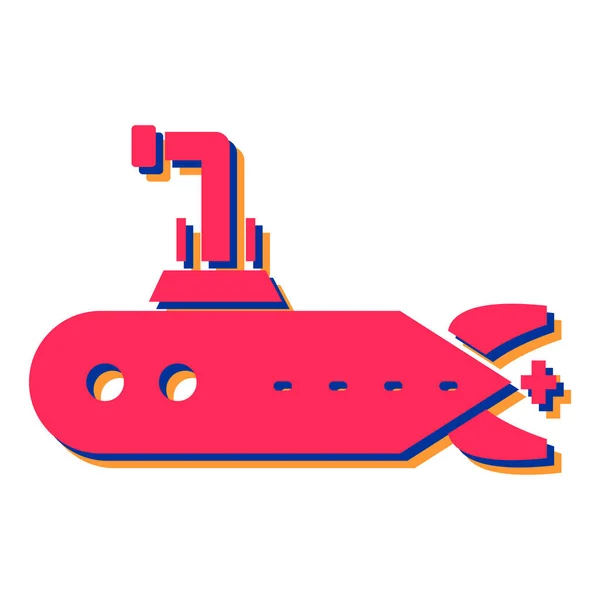 潜水艦のアイコン ウェブのための船のベクトルアイコンの漫画イラスト — ストックベクタ