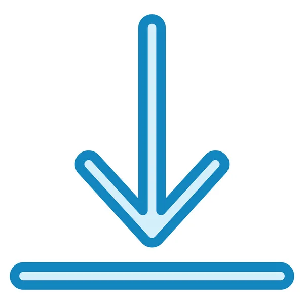 Flecha Abajo Icono Vector Estilo Símbolo Plano Fondo Blanco — Vector de stock