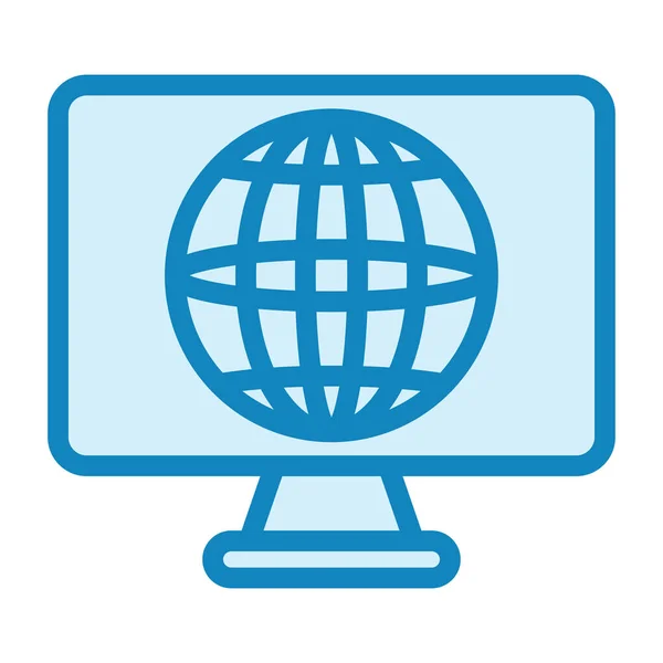 Wereld Web Icoon Eenvoudig Ontwerp — Stockvector