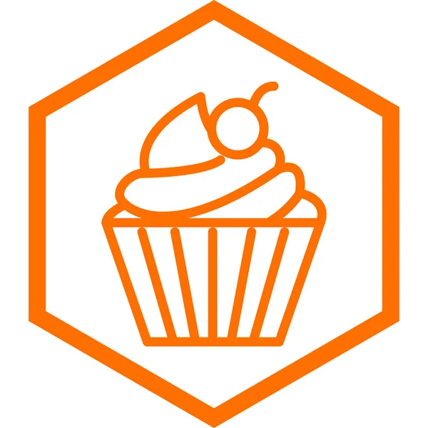 Cupcake Icona Web Semplice Illustrazione — Vettoriale Stock