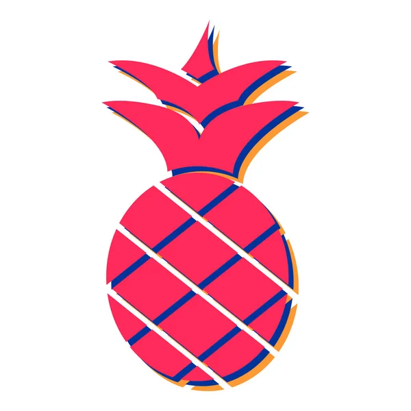 Pineapple Fruit Icon Flat Illustration Watermelon Vector Icons Web — Vettoriale Stock