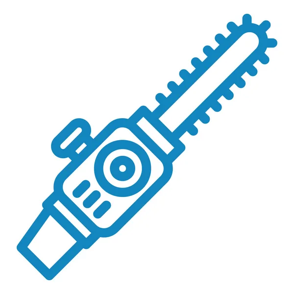 Вектор Значка Бензопилы Знак Гаечного Ключа Иллюстрация Изолированного Контура — стоковый вектор