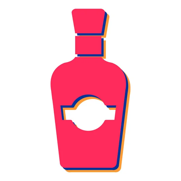 Bottiglia Alcool Bevanda Icona Vettore Illustrazione Disegno — Vettoriale Stock