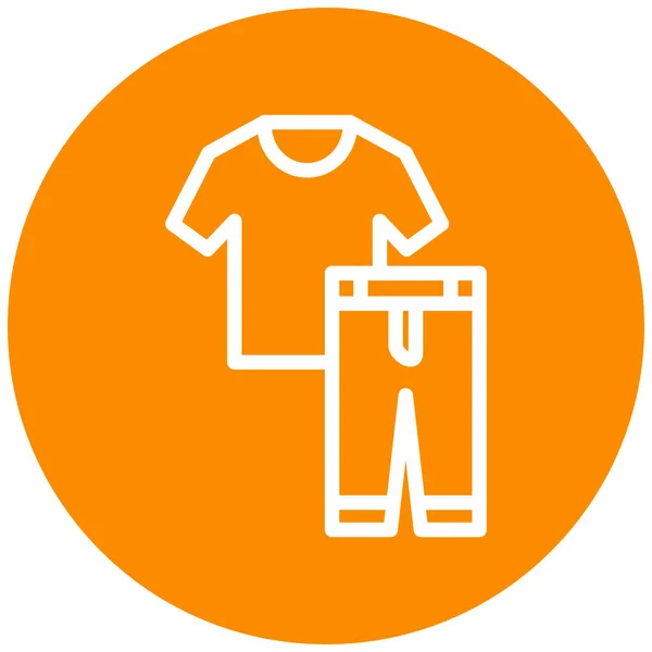 Camiseta Ropa Pantalones Cortos Chaqueta Jeans Icono Color Plano Ilustración — Vector de stock