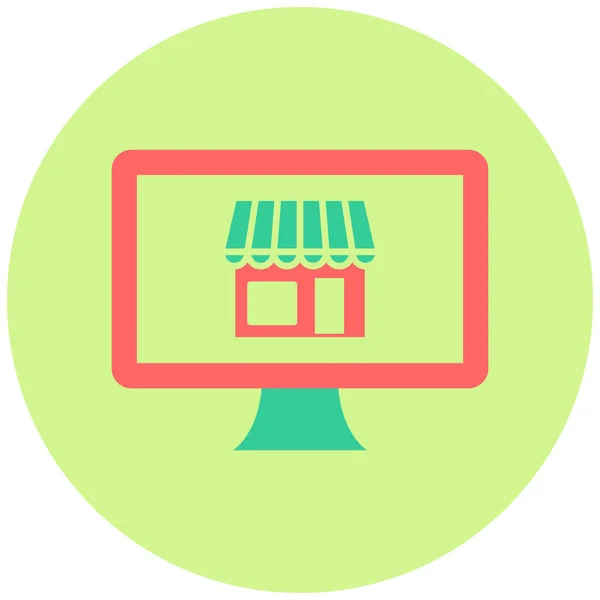 Shopping Online Icona Web Semplice Illustrazione — Vettoriale Stock