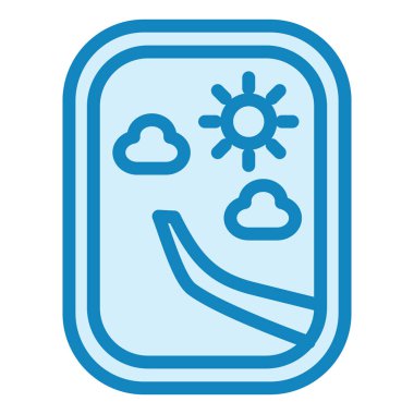 Uçak Pencere Modern ikon vektör illüstrasyonu 