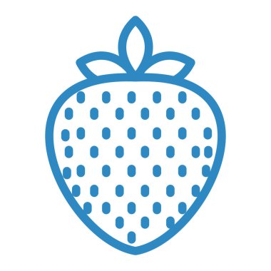 Çilekli meyve ikonu. Web için ahududu vektör simgelerinin basit çizimi