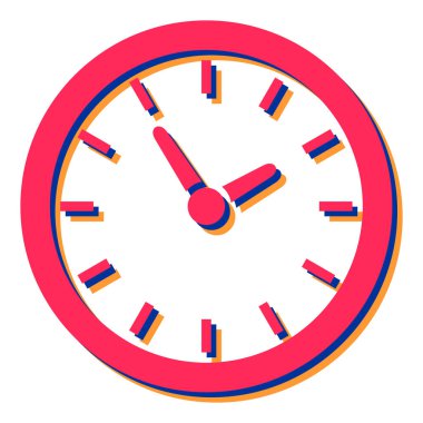 Saat simgesi. Web için düz zaman vektör simgeleri çizimi