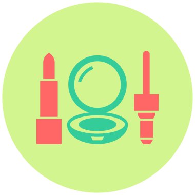 Makyaj. Web simgesi basit illüstrasyon