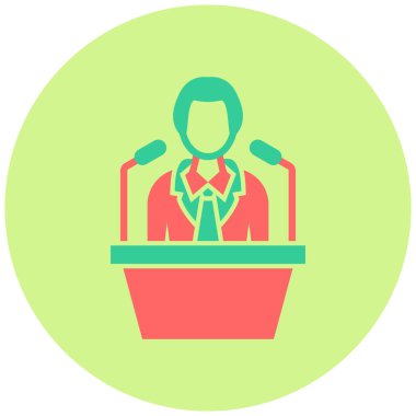 İş adamı avatar düz vektör simgesi.