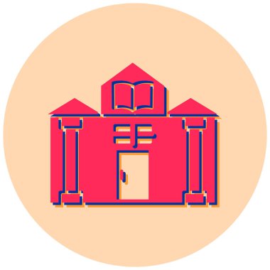 Kütüphane. Web simgesi basit illüstrasyon