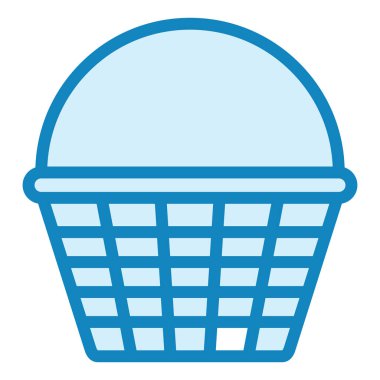 Piknik sepeti. Web simgesi basit illüstrasyon 