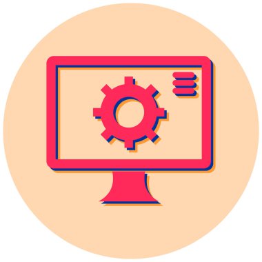 Bilgisayar. Web simgesi basit illüstrasyon