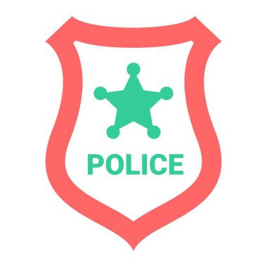 Polis rozeti simgesi, vektör illüstrasyonu