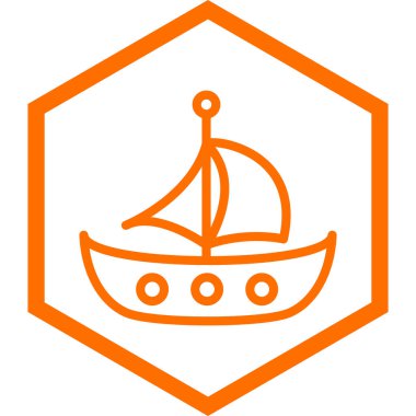 Bir gemi simgesinin vektör çizimi