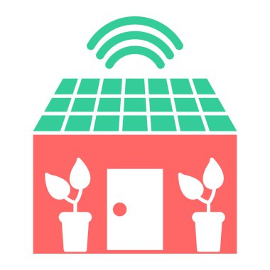 Yeşil enerji ve enerji hattı ikonuna sahip güneş paneli. vektör illüstrasyonu