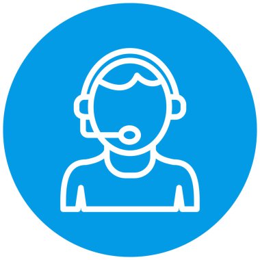 Çağrı merkezi simgesi. Web için kadın avatar vektör simgelerinin basit çizimi