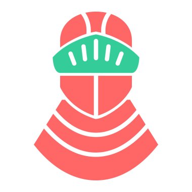 Ağ ve mobil uygulama tasarımınız için beyaz arkaplanda izole edilmiş şövalye simgesi vektörü, itfaiyeci logosu konsepti