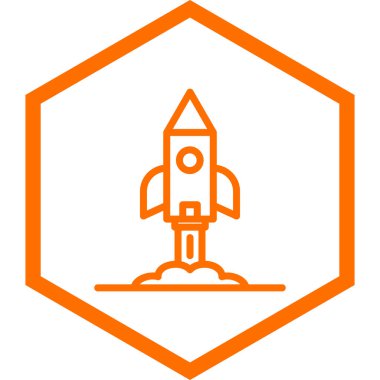 Moda biçimi izole edilmiş arkaplanda roket simgesi