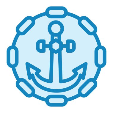 Web ve mobil uygulama tasarımınız, direksiyon logosu konseptiniz için beyaz arkaplanda izole edilmiş anchor simgesi vektörü