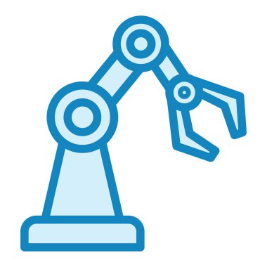 Robotik kol ikonu vektörü. Robot kafa işareti. izole edilmiş sınır sembolü çizimi