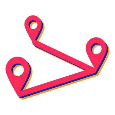 pin vektörü düz renk simgesi