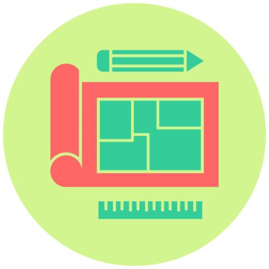 Plan simgesi, vektör illüstrasyonu