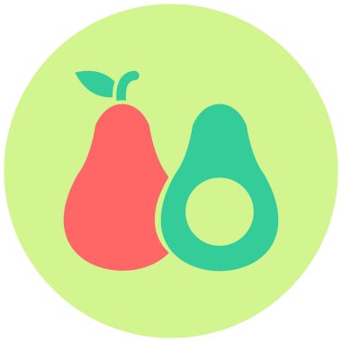 Avacado. Web simgesi basit illüstrasyon
