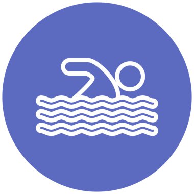 Yüzmek. Web simgesi basit illüstrasyon