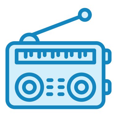 Radyo. Web simgesi basit illüstrasyon 