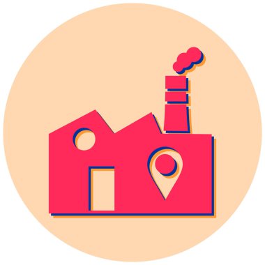 Fabrika. Web simgesi basit illüstrasyon