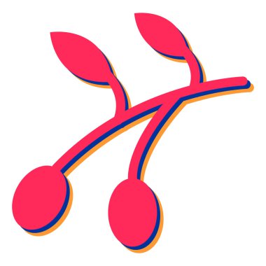 Kiraz. Web simgesi basit illüstrasyon