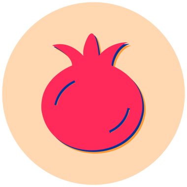 Tek bir kırmızı ve beyaz turpun vektör çizimi