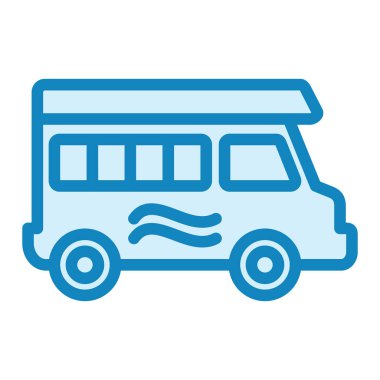 Kamp arabası. Web simgesi basit illüstrasyon 