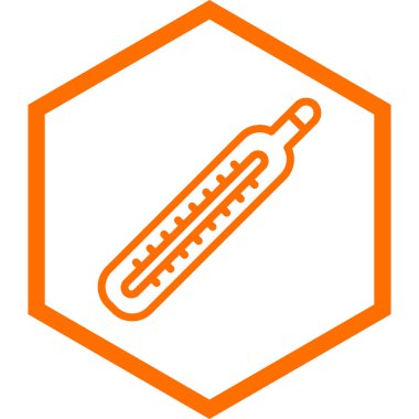 Termometre vektör simgesi. Tarzıdır bicolor düz sembolü, yumuşak mavi renkler, yuvarlak açılar, beyaz arka plan.