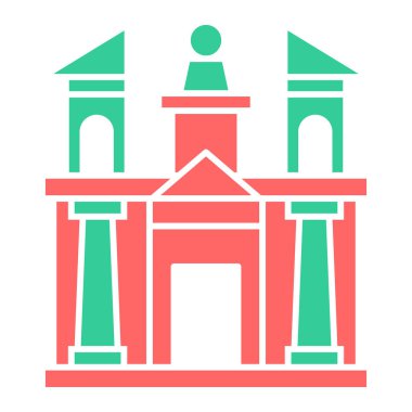 Bina. Web simgesi basit illüstrasyon