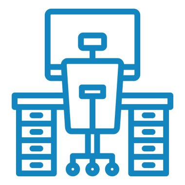 İş yeri çizgisi simgesinin vektör illüstrasyonu