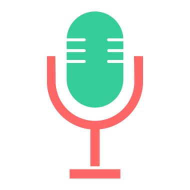 Mikrofon. Web simgesi basit illüstrasyon