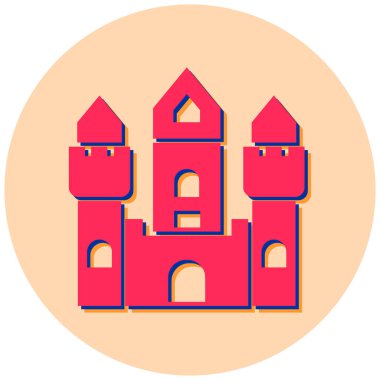 Şato. Web simgesi basit illüstrasyon